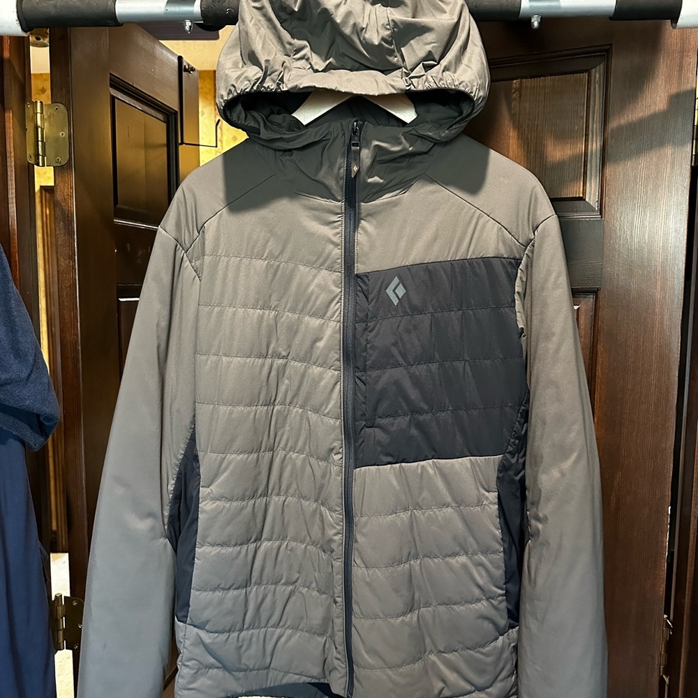 Black Diamond Men's First Light Gray and Black hoodie Jacket